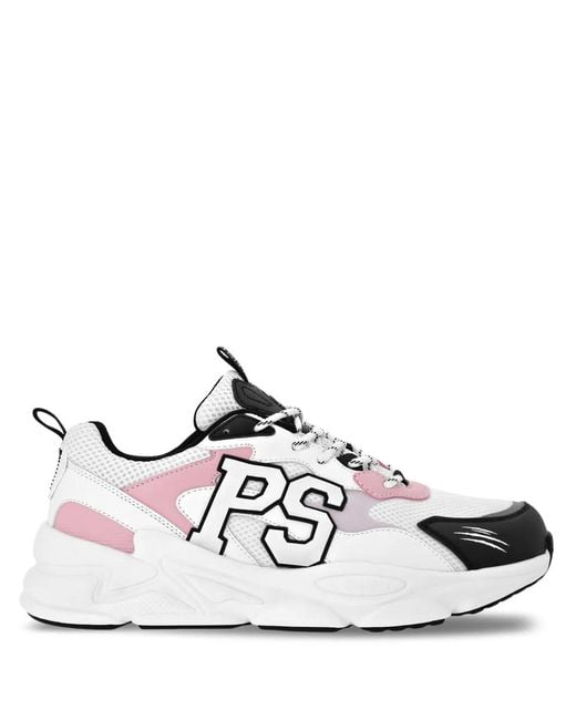 Philipp Plein White Lo-Top Logo-Patch Sneakers