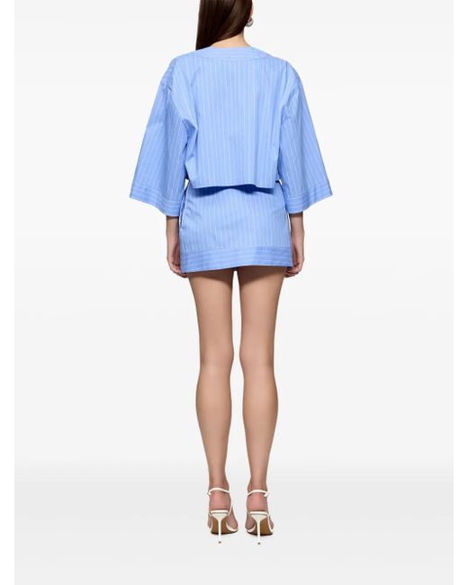 Ana Radu Blue Stripe-Pattern Skirt (Set Of Three)
