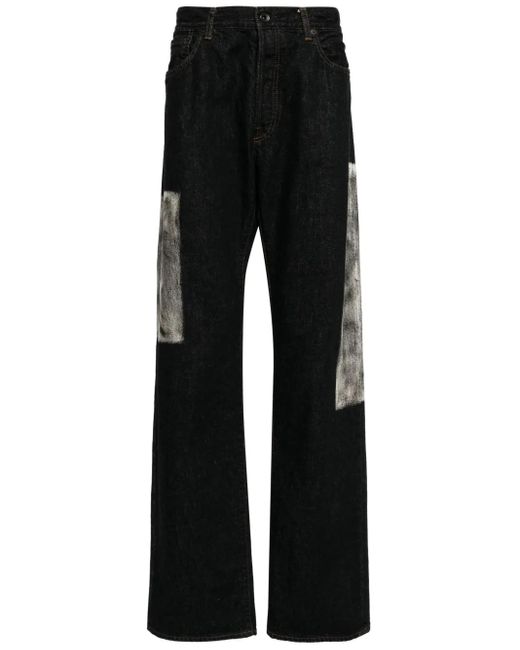 Yohji Yamamoto Black Panelled Straight-Leg Jeans for men