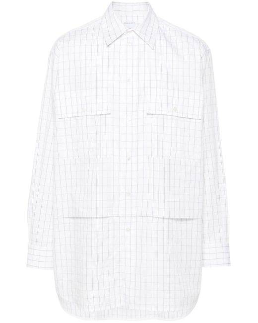 Bottega Veneta Kariertes Hemd im Layering-Look in White für Herren