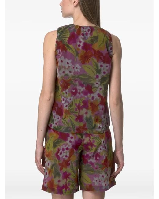 K-Way Green Alize Floral-Print Shirt