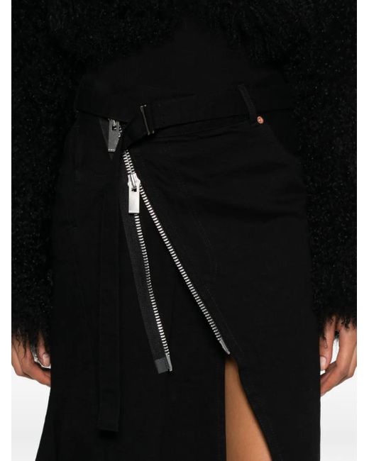 Sacai Black Zip-Detail Skirt