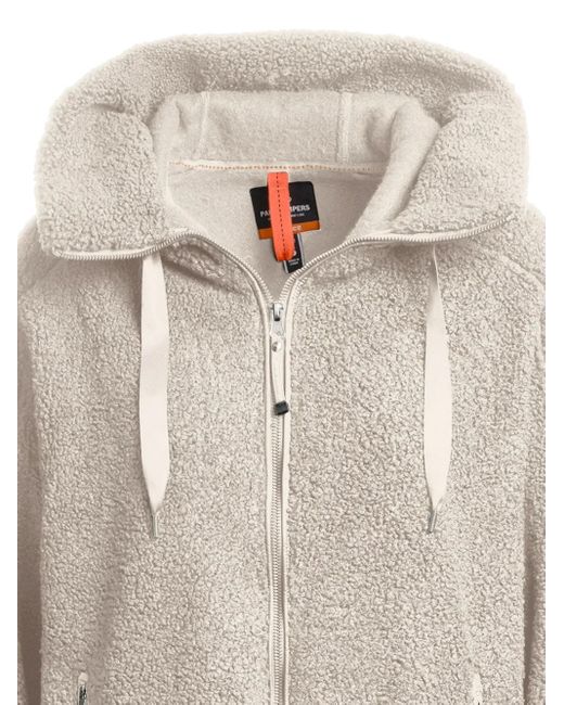 Parajumpers White Hooded Fleece Jacket