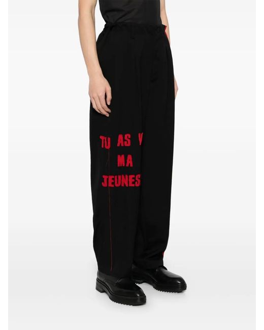 Yohji Yamamoto Black Patchwork Trousers for men