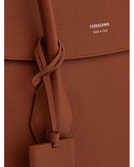 Ferragamo Brown East-west Leather Tote Bag for men