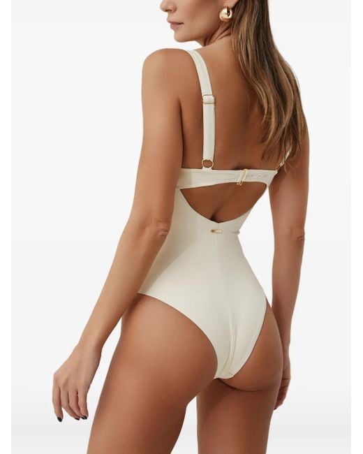 SOFIA ERHAN Natural Petra Keyhole-Detail Swimsuit