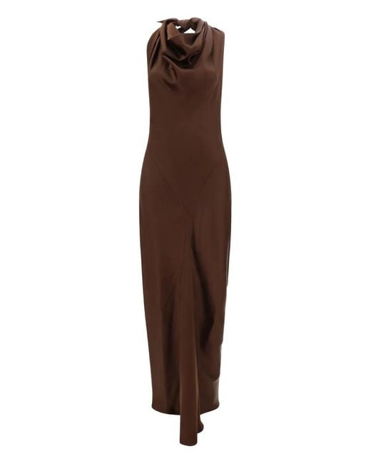 Loewe Brown Silk Dress