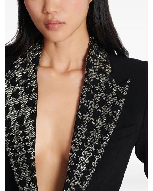 Balmain Black Embroidered Button Blazer