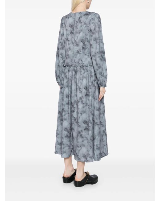 B+ AB Gray Marble Pattern Maxi Dress