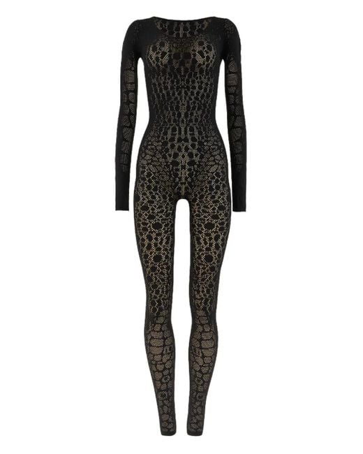 Wolford パイソンパターン ジャンプスーツ Black