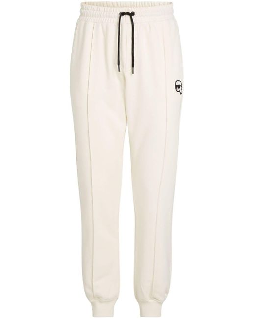 Karl Lagerfeld White Ikonik 2.0 Organic Cotton Track Pants for men