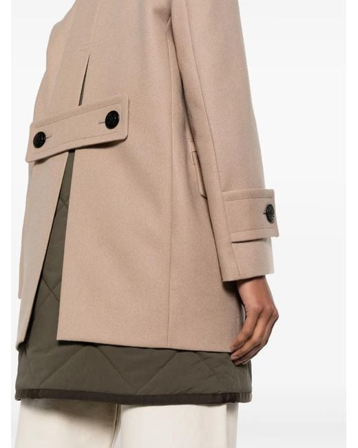 Sacai Natural Melton Layered Wool Coat
