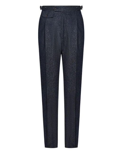 Franzese Collection Stefano De Martino Broek Van Scheerwol in het Blue voor heren