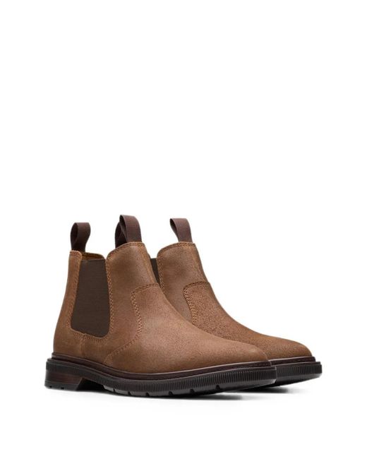 Clarks Brown Burchill Suede Boots for men