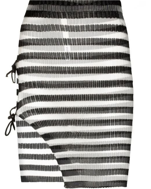 a. roege hove Gray Ivy Sheer Striped Miniskirt