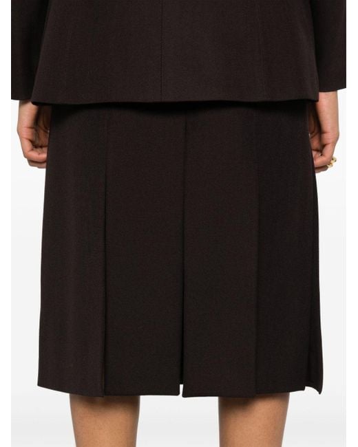 Fendi Black Slit-Detailed Midi Skirt