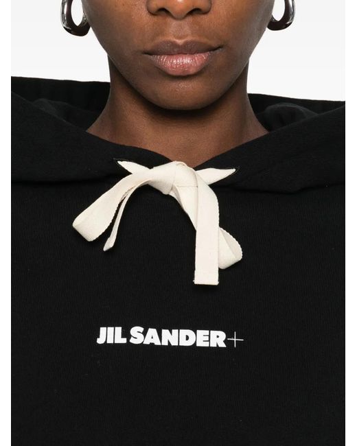 Jil Sander Black Logo-Print Hoodie