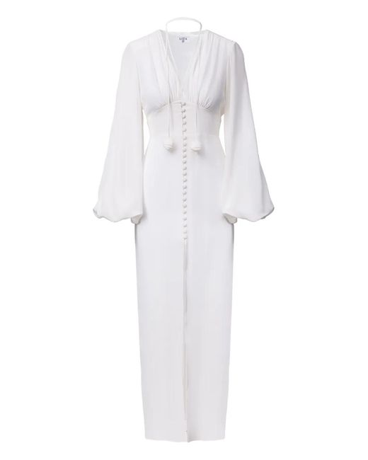 Lita Couture White Maelle V-Neck Dress