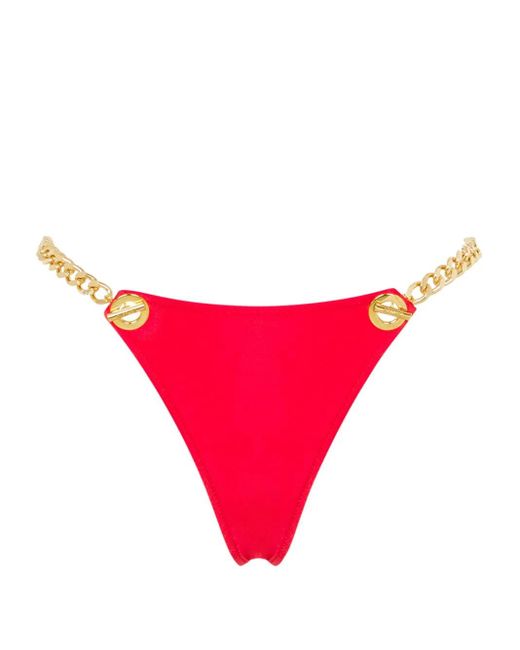 Moschino チェーンストラップ ビキニボトム Red