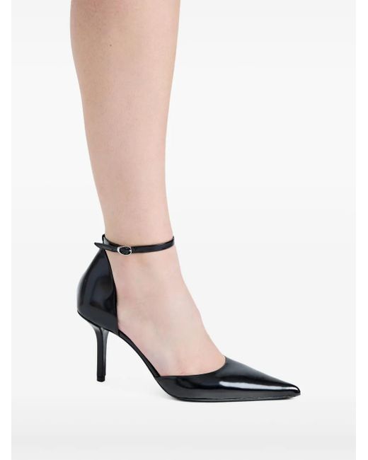 Proenza Schouler Black Slash Ankle Strap Pumps