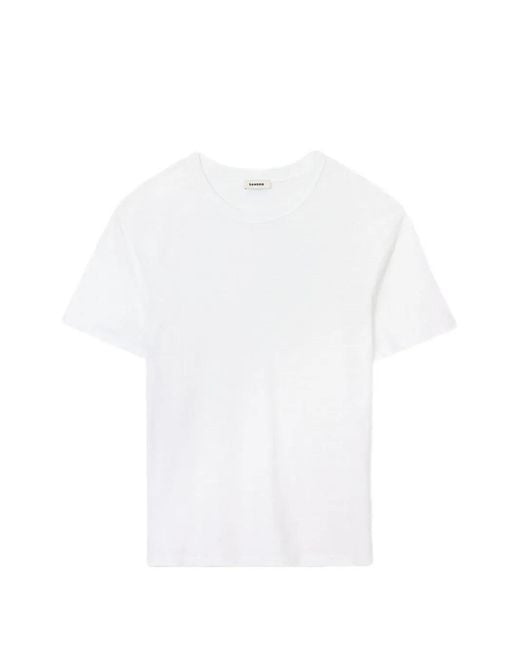 Sandro White Certified Linen T-Shirt for men