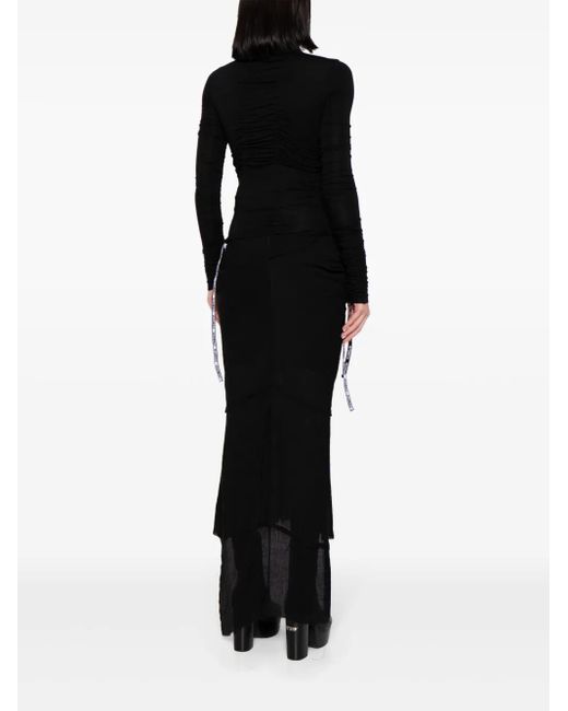 Vetements Black Logo-Strap Roll-Neck Top