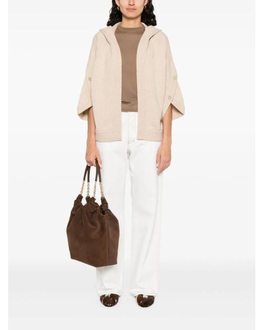 Max Mara Natural Hooded Cardigan