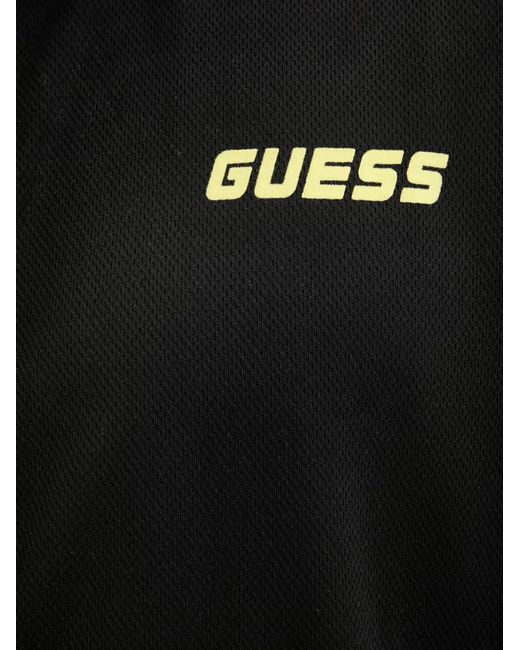 Guess Black Logo-Print Zip-Up Sweater for men