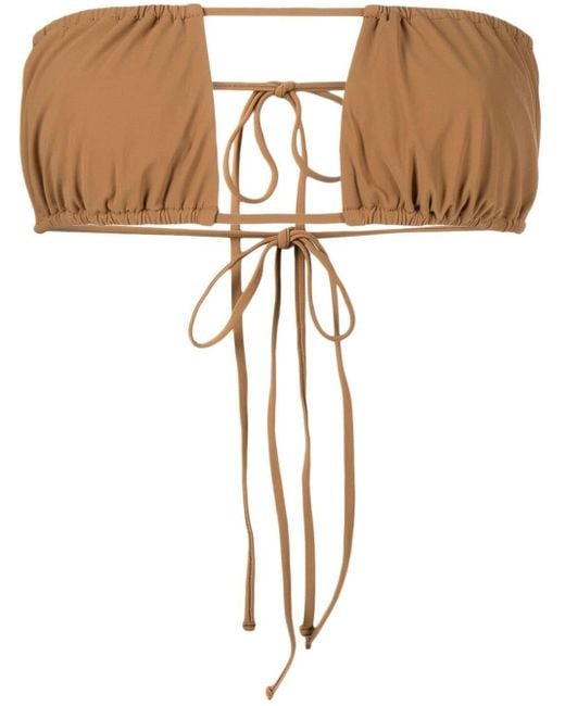 Christopher Esber Bandeau Bikini Top in Brown | Lyst Canada
