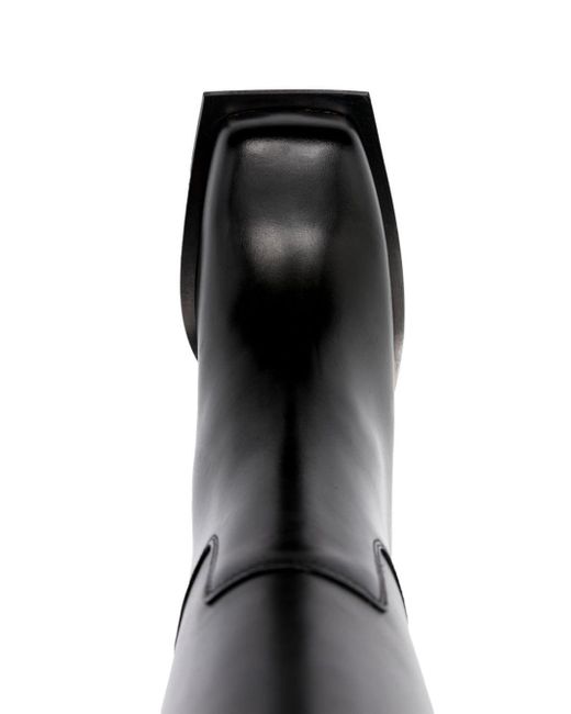 Stivali con punta quadrata in pelle di Gia Borghini in Black