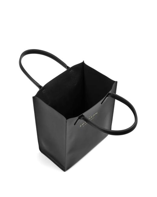 Smythson Black Mini Kingly Tote Bag