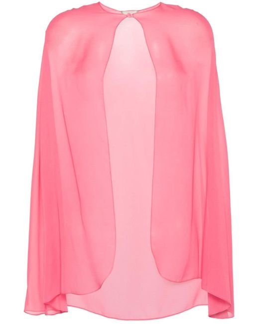 Elie Saab Pink Semi-sheer Silk Cape