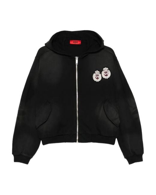 Hoodie À Ornements Strassés 424 pour homme en coloris Black