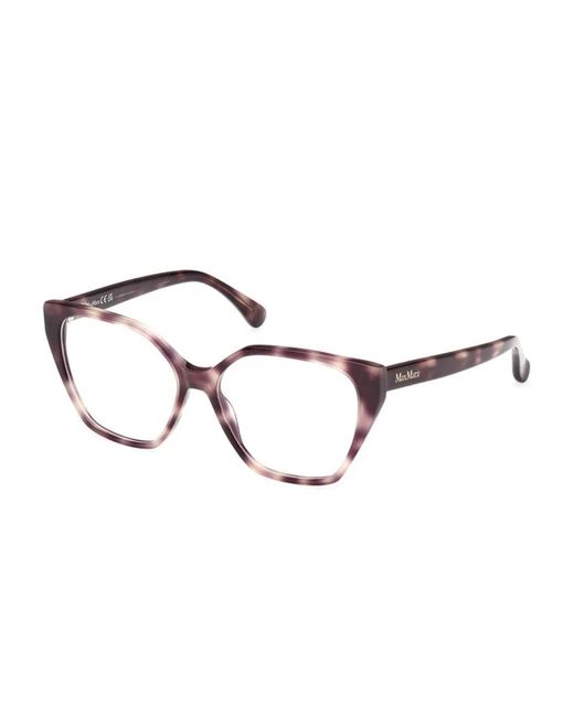Max Mara Eyewear Natural Tortoiseshell-Effect Cat-Eye Glasses