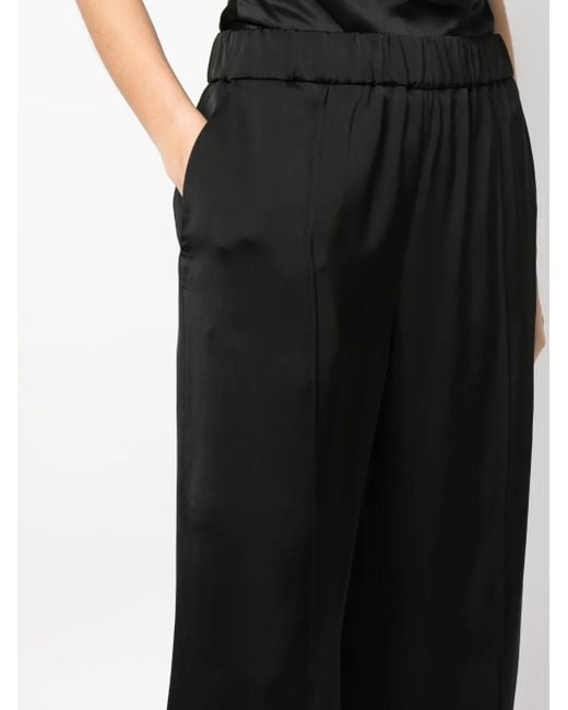 Jil Sander Black Elasticated-Waist Wide-Leg Trousers