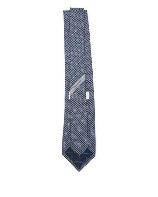 Ferragamo Blue Patterned Tie for men
