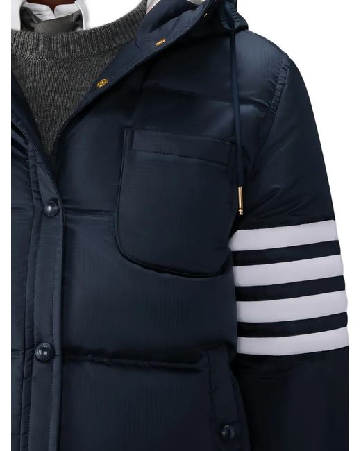 Thom Browne Blue Down Hooded Jacket