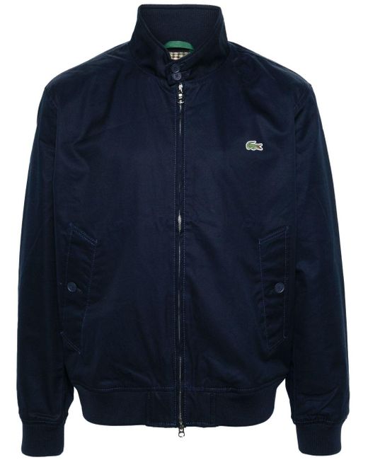 Lacoste Blue Logo-Appliqué Cotton Jacket for men