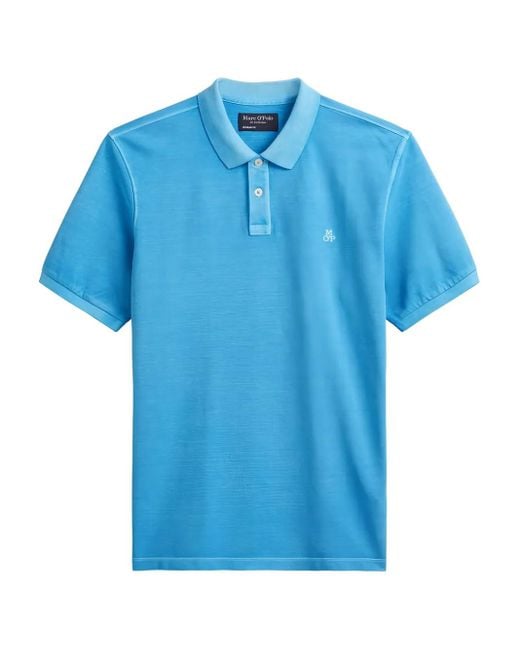 Marc O' Polo Blue Logo-Embroidered Polo Shirt for men