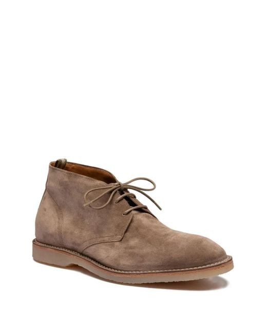 Officine Creative Brown Lace-Up Suede Boots for men