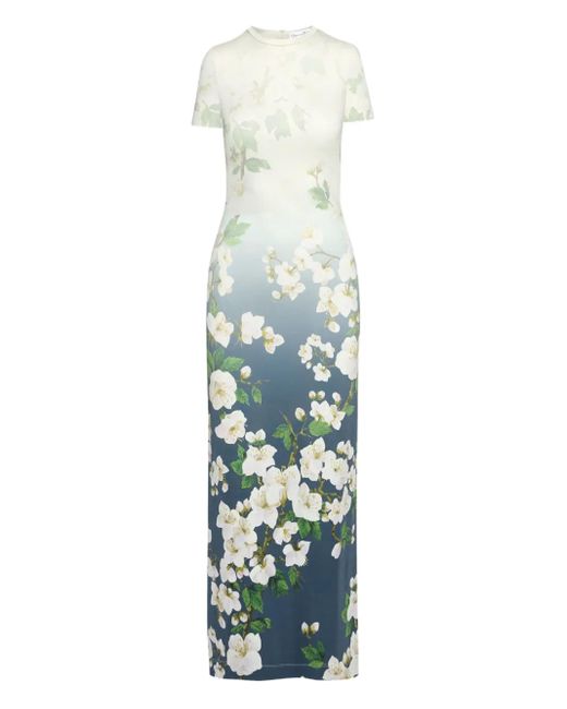 Oscar de la Renta White Cherry Blossom Dress