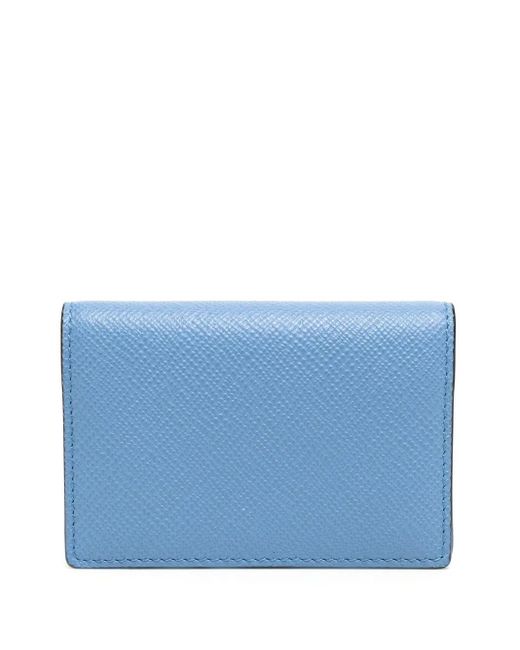 Smythson Blue Folded Leather Wallet