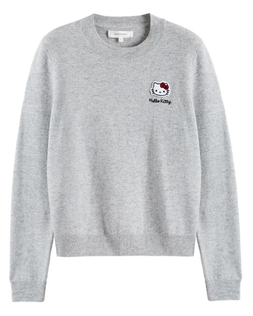Chinti & Parker Gray Hello Kitty Badge Sweater