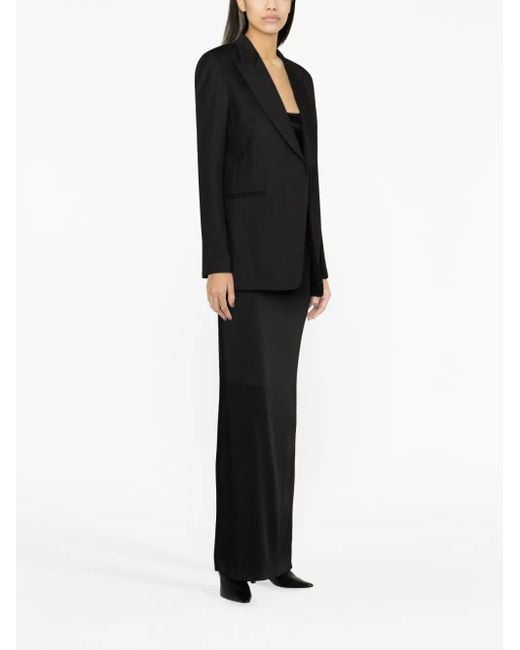 Chloé Black Silk-Blend Wool Single-Breasted Blazer