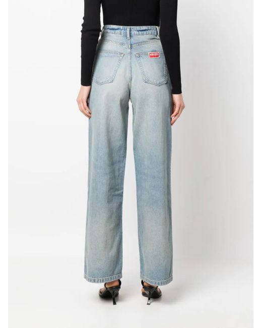 Jean Ample À Patch Logo KENZO en coloris Blue