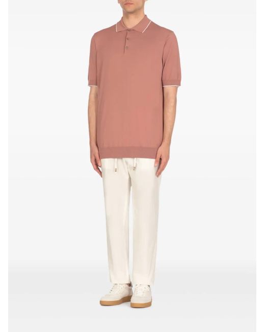 Peserico Pink Cotton Polo Shirt for men