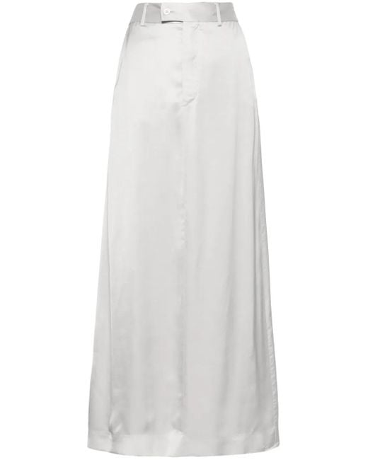 MM6 by Maison Margiela White Tailored Satin Wrap Skirt