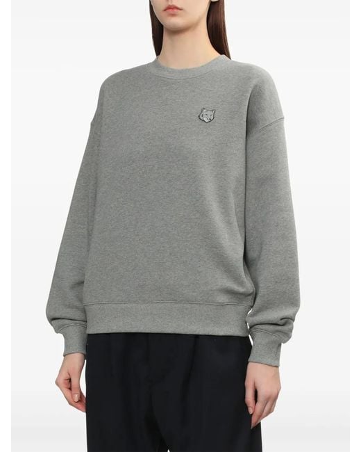 Maison Kitsuné Gray Bold Fox Head-Patch Sweatshirt