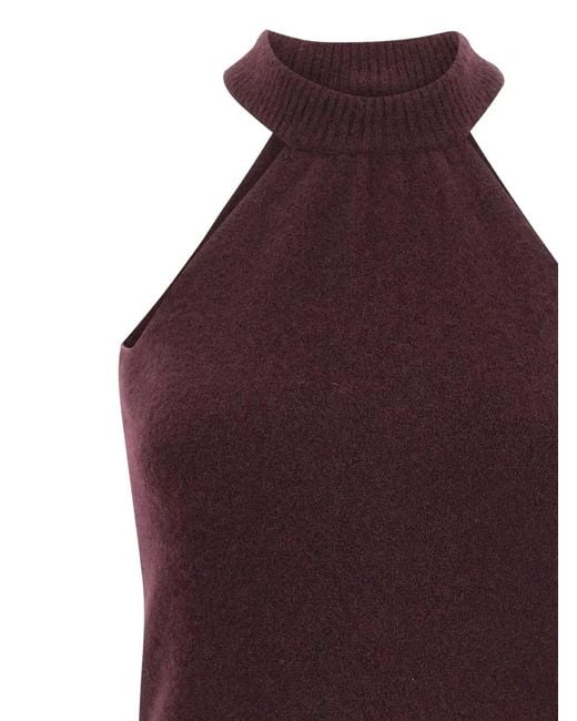 Laneus Purple Sleeveless Knitted Top