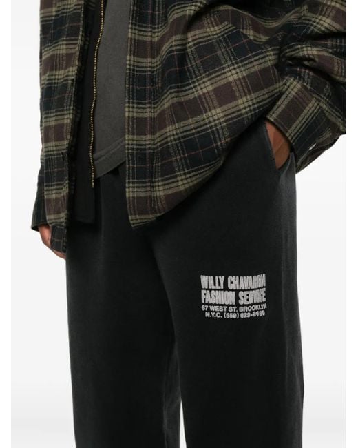 Willy Chavarria Black Fashion Services Track Pants for men